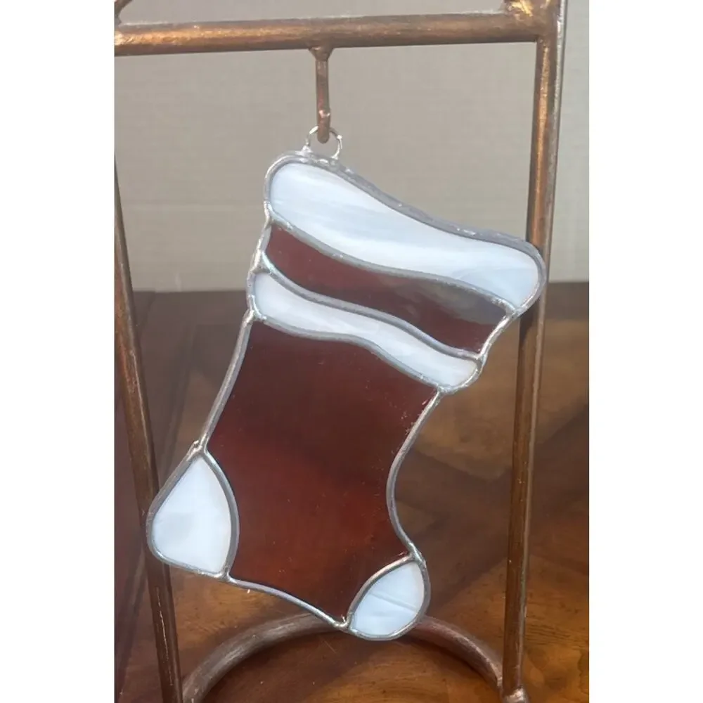 Stained Glass Christmas Angel‎ And Two Stockings